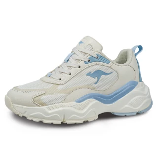 【KangaROOS 美國袋鼠鞋】女 DAZZLE 冰淇淋奶霜鞋 老爹鞋(藍-KW32286)