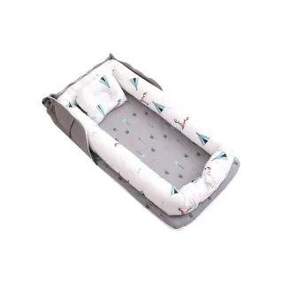 【JoyNa】攜帶式床中床旅行包 可折疊嬰兒床 便攜式睡窩(新生兒睡袋.可拆式床單)