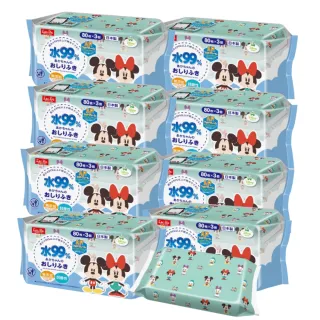 【LEC】日本製純水99%濕紙巾箱購-迪士尼卡通造型四款可選(80抽X24包入)