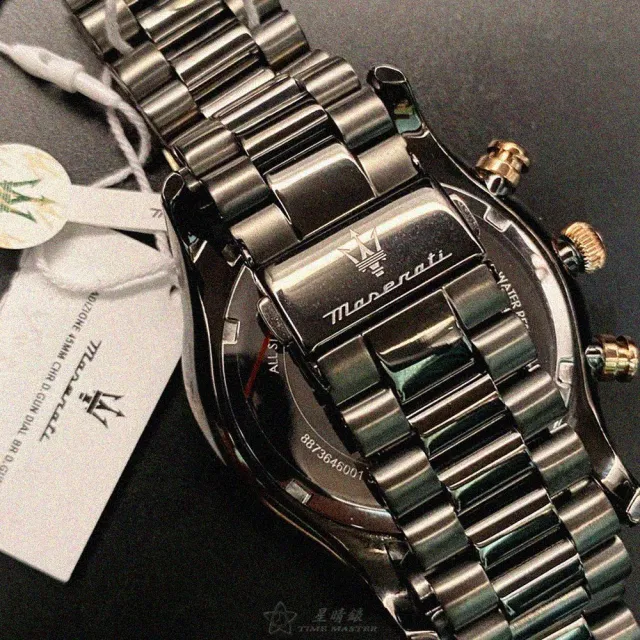 【MASERATI 瑪莎拉蒂】雙11瑪莎拉蒂男錶型號R8873646001(黑色錶面黑錶殼深黑色精鋼錶帶款)