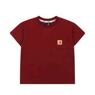 【KANGOL】韓國-KIDS 背後水果圖騰短袖T恤-酒紅(W23SM411BD)