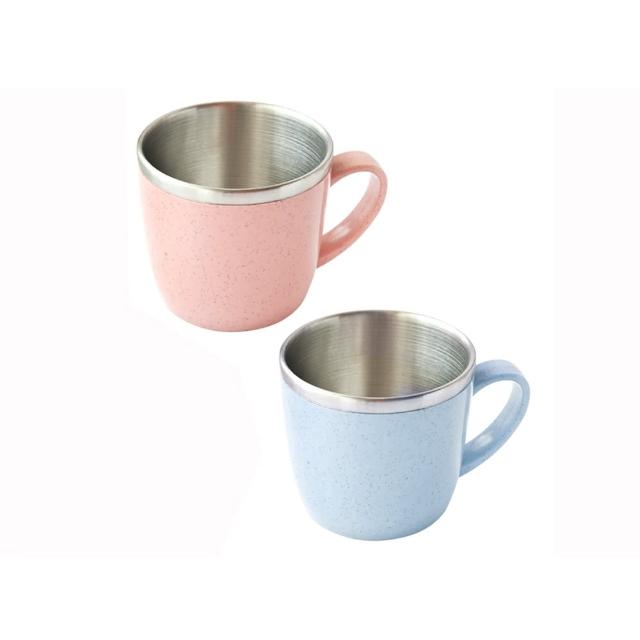【Just Home】小麥纖維304不鏽鋼馬克杯(兒童餐具 兒童碗盤 兒童餐盤)