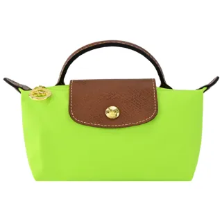 【LONGCHAMP】LE PLIAGE系列再生尼龍手提化妝包(亮綠)