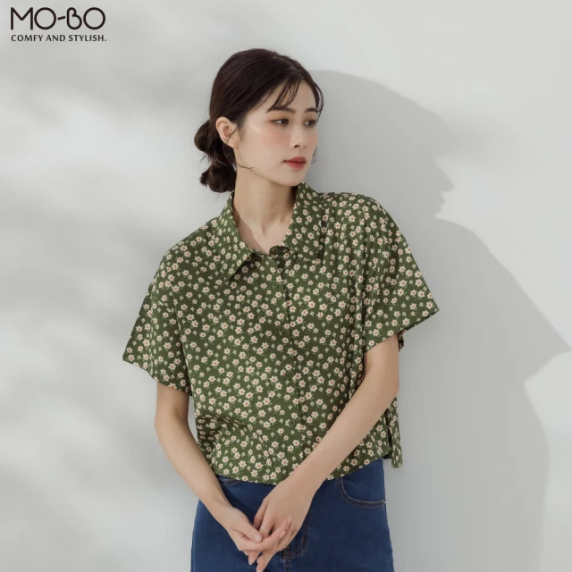 【MO-BO】夏日花趣短版襯衫