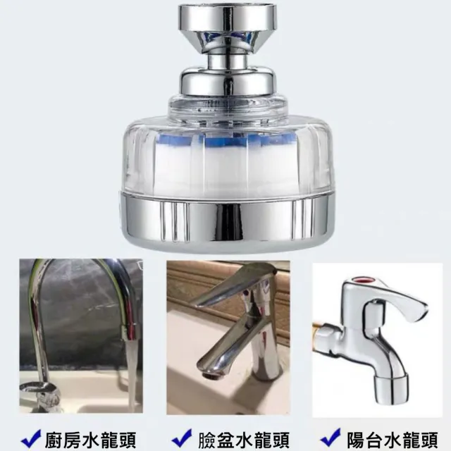 【Dagebeno荷生活】韓式洗臉台水龍頭濾水器過濾器超值組(1個過濾器+2顆濾芯)