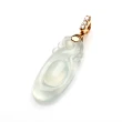 【雅紅珠寶】天然玻璃種白翡翠玉項鍊-龍如意