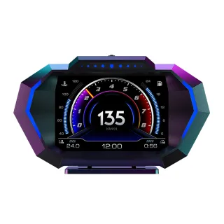 【領先者】P24 液晶儀錶 OBD2+GPS+坡度儀 雙系統多功能HUD 汽車抬頭顯示器