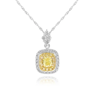【AURORA 歐羅拉】50分天然黃彩鑽石18K金鑽墜   經典(Fancy Light Yellow/VS2)