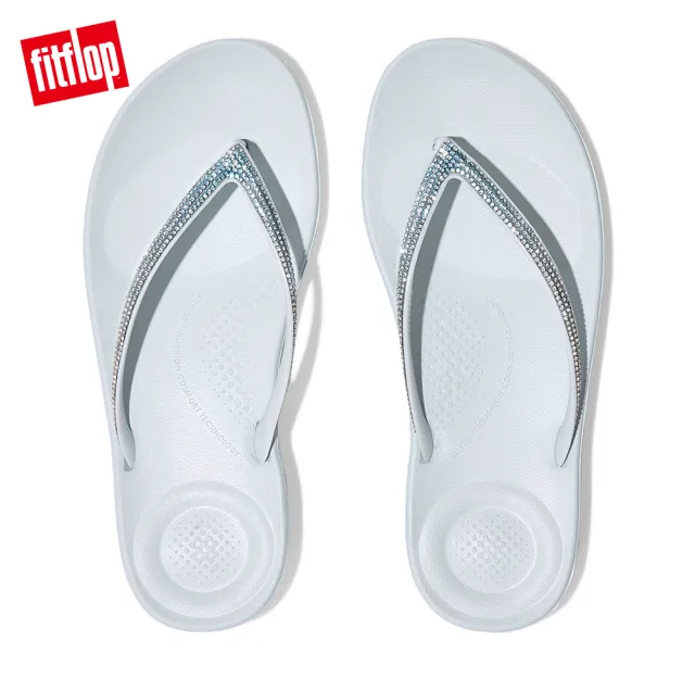 【FitFlop】IQUSHION OMBRE SPARKLE FLIP-FLOPS輕量人體工學夾腳涼鞋-女(海沫藍色)