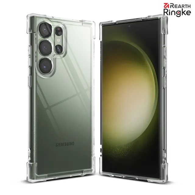 【Ringke】三星 Galaxy S23 Ultra 6.8吋 Fusion Bumper 防撞緩衝手機保護殼 透明 霧黑(Rearth 軍規防摔)