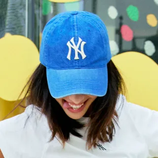 【MLB】N-COVER 牛仔丹寧可調式軟頂棒球帽 紐約洋基隊(3ACPD013N-50INS)