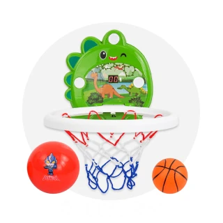 【888ezgo】兒童恐龍造型計分籃球架（有計分功能/折疊籃框/附球+打氣筒）（8885）