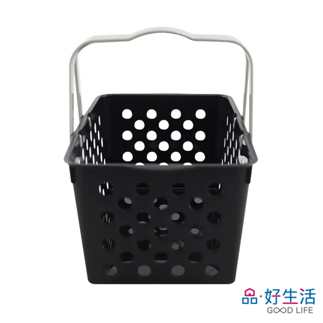 【GOOD LIFE 品好生活】日本製 雙色手提收納籃/置物籃（黑&灰）(日本直送 均一價)