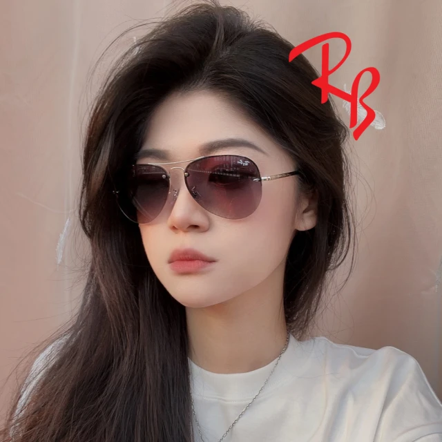 【RayBan 雷朋】時尚飛官設計太陽眼鏡 RB3449 003/8G 59mm 銀框漸層灰鏡片 公司貨