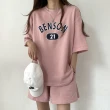 【JILLI-KO】兩件套美式印花休閒運動服套裝-F(粉)