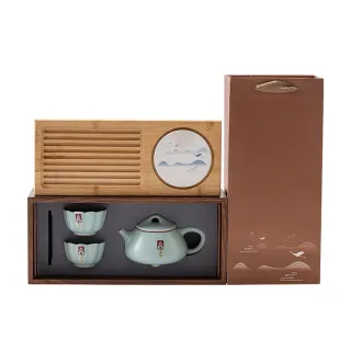 【Life shop】汝瓷旅行茶具組/附精美包裝袋(泡茶組 交換禮物 茶具 旅行茶具 茶器套裝)