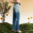【OUWEY 歐薇】時髦個性漸層雙色棉質微寬直筒牛仔褲(藍色；S-L；3232068608)