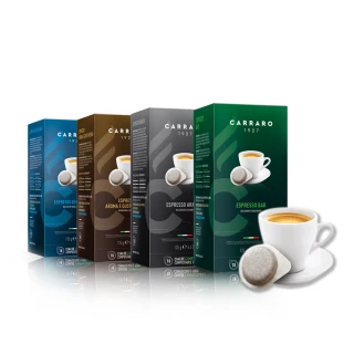 即期品【CARRARO】Espresso Coffee Pod 咖啡易濾包 4種風味任選(7g/ 18入/盒)