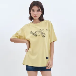 【5th STREET】中性款機械LOGO圖案短袖T恤-黃色