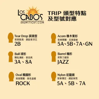 【Los Cabos】紅胡桃木鼓棒｜5A 5B 7A｜Red Hickory｜加拿大製(#鼓棒#爵士鼓#電子鼓)