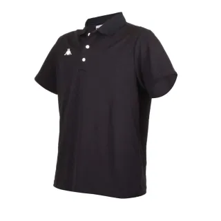 【KAPPA】男女短袖POLO衫-台灣製 慢跑 高爾夫 網球 吸濕排汗 上衣 黑白(321S7TW-005)