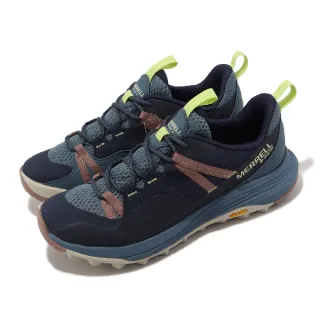 【MERRELL】登山鞋 Siren 4 GTX 女鞋 藍 螢光黃 防水 Vibram 越野 戶外 低筒 郊山(ML037280)