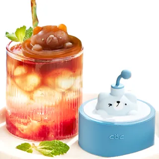 【熊熊出沒】創意小熊冰塊矽膠模具-2入(食品級 造型冰塊 家用 冰格 冰球 製冰盒 製冰模具)
