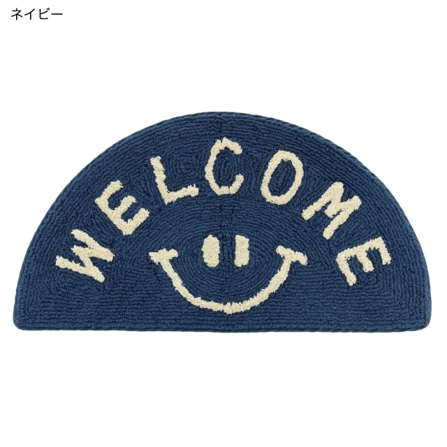 【日本TOMO】日本空運頂級高含棉藍色WELCOME微笑歡迎吸水腳踏墊(療癒系/門口迎賓/浴室地墊/臥室地毯)