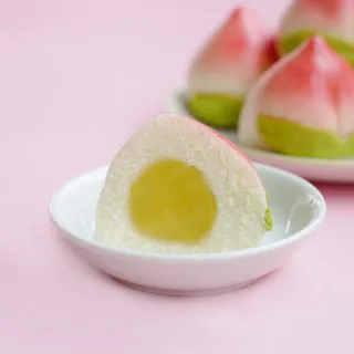 【美姬饅頭】極品壽桃鮮乳綠豆沙包(一盒6入)