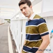 【NAUTICA】男裝 時尚造型撞色條紋短袖POLO衫(藍綠)