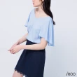 【iROO】V領蝴蝶袖女人時尚短袖上衣