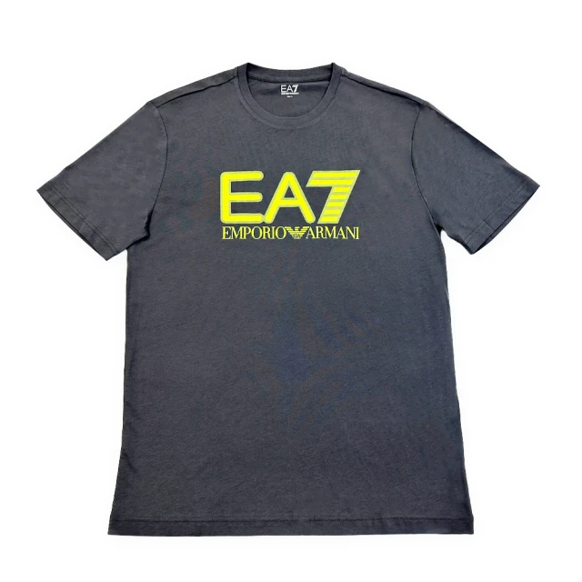 EMPORIO ARMANI EA7灰色 白色 純棉 圓領 T-SHIRT(6KPT81PJM9Z 0977/1100)