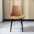 【hoi! 好好生活】林氏木業現代簡約仿皮金屬腳餐椅兩入組 LS808S1-橙色