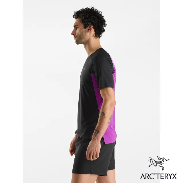 【Arcteryx 始祖鳥】男 Norvan 快乾短袖圓領衫(時尚紫/黑)