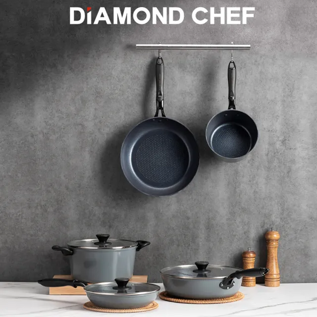 【DIAMOND CHEF】石墨烯IH爐可用不沾鍋雙耳湯鍋-夏于喬代言(28CM)