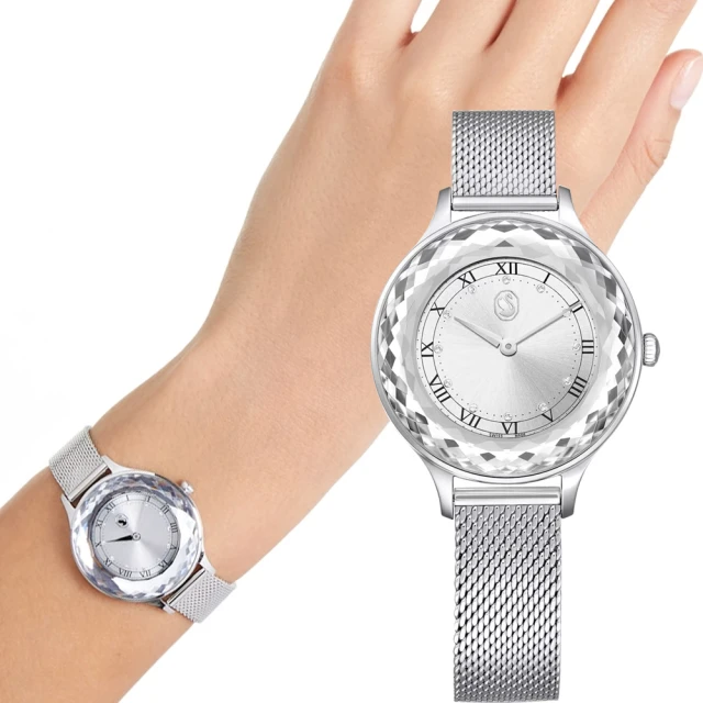 【SWAROVSKI 施華洛世奇】Octea Nova 簡約優雅腕錶(5650039/銀色33mm)