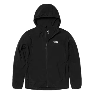 【The North Face 官方旗艦】北面男款黑色防風防潑水休閒連帽外套｜7WD1JK3