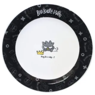 【小禮堂】酷企鵝 陶瓷圓盤 20cm - 黑白皇冠款(平輸品)