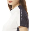 【Lynx Golf】首爾高桿風格！女款合身版吸溼排汗側邊配布左肩織帶造型短袖POLO衫/高爾夫球衫(二色)