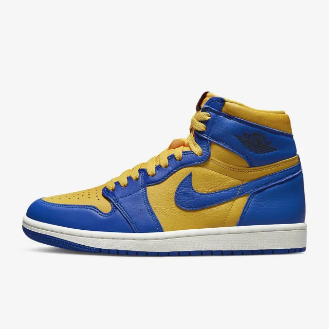 NIKE 耐吉】籃球鞋運動鞋WMNS AIR JORDAN 1 RETRO HI OG 女鞋藍黃