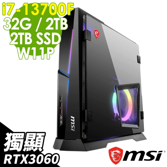 【MSI 微星】i7 RTX3060薄型電競電腦(13TD-454TW/i7-13700F/32G/2TB SSD+2TB HDD/RTX3060-12G/W11P)