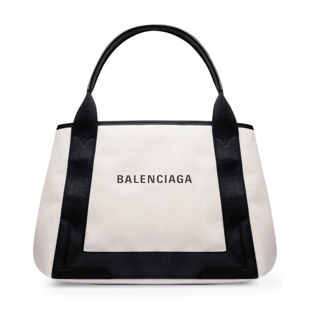 【Balenciaga 巴黎世家】Navy Cabas S 手提 托特包 帆布 白色 黑色