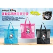 【小禮堂】Hello Kitty 尼龍網眼透氣手提袋 - 藍購物款(平輸品)