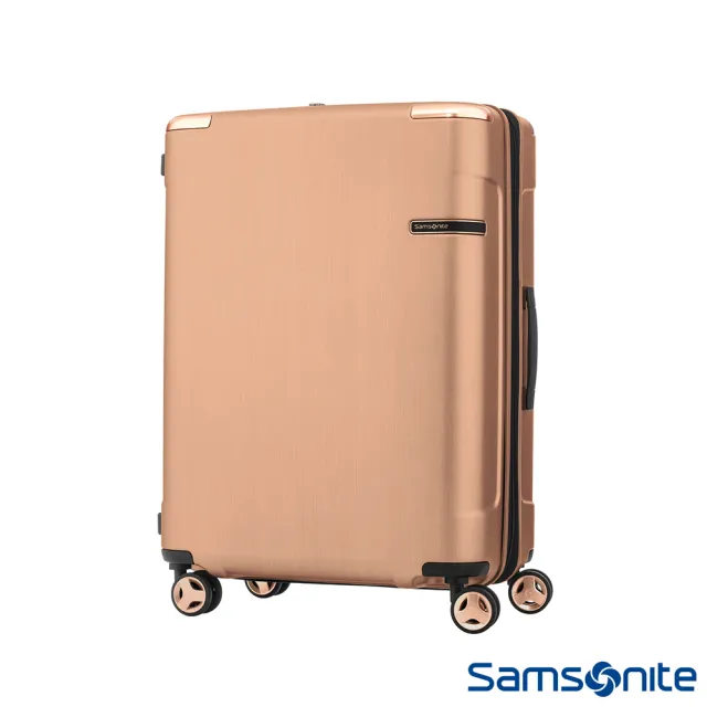 Samsonite 新秀麗】25吋Evoa 拉絲光澤防盜拉鍊抗震輪PC硬殼行李箱(多色