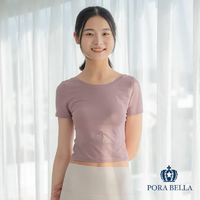 【Porabella】瑜珈短袖上衣 瑜珈上衣 運動上短袖上衣女 寬鬆上衣 運動服 排汗短袖 YOGA clothing