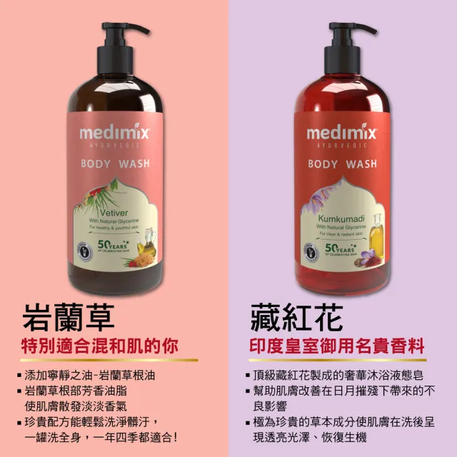 即期品【Medimix】印度原廠授權 阿育吠陀秘方美肌沐浴液態皂500ml(效期:2024/12月)