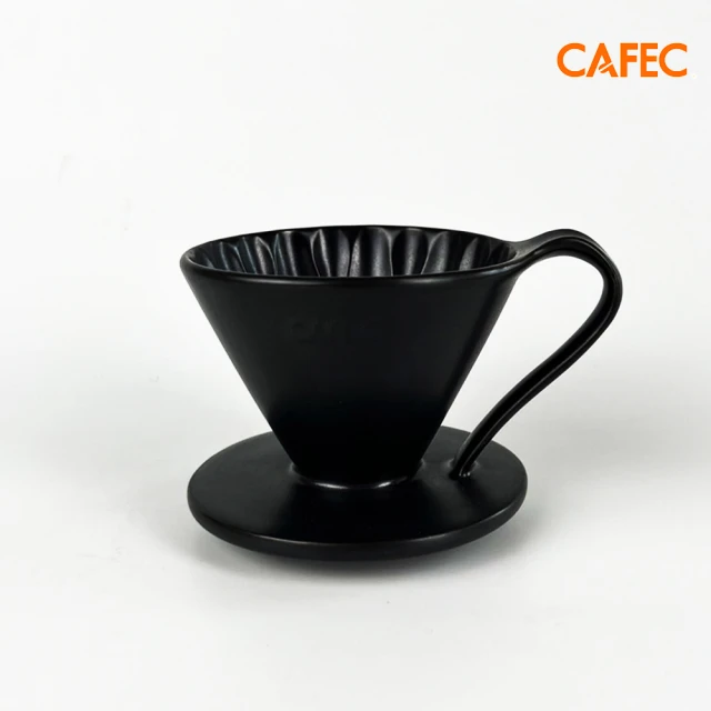 CAFEC 日本限量款 花瓣濾杯陶瓷款 墨色 V01/1-2人(V型濾杯 KONO 花瓣 泰摩冰瞳 Driver)