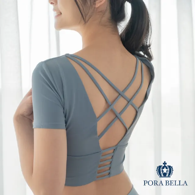 【Porabella】瑜珈短袖上衣  運動上衣 短袖上衣  寬鬆上衣 透膚上衣 運動服 排汗短袖 YOGA clothing