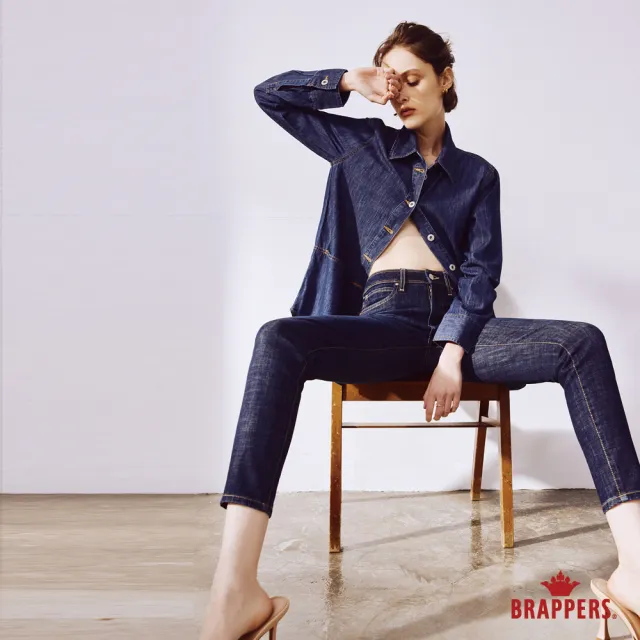 【BRAPPERS】女款 全棉牛仔襯衫外套(深藍)