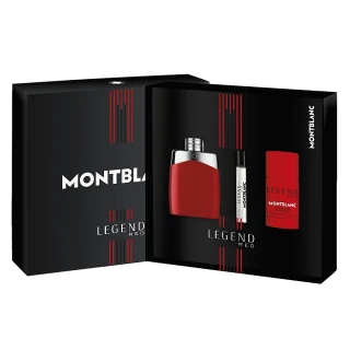 【MontBlanc】Montblanc Legend Red 傳奇烈紅淡香精禮盒(淡香精100ml+7.5ml+體香膏75g 專櫃公司貨)